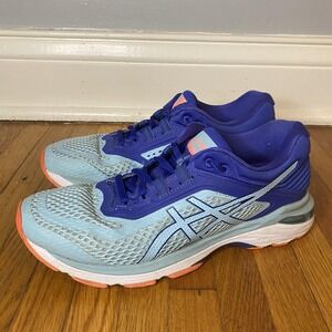 ASICS GT-2000 6 Shoes Womens Size 9 Blue Mesh Running Stability Sneakers T855N